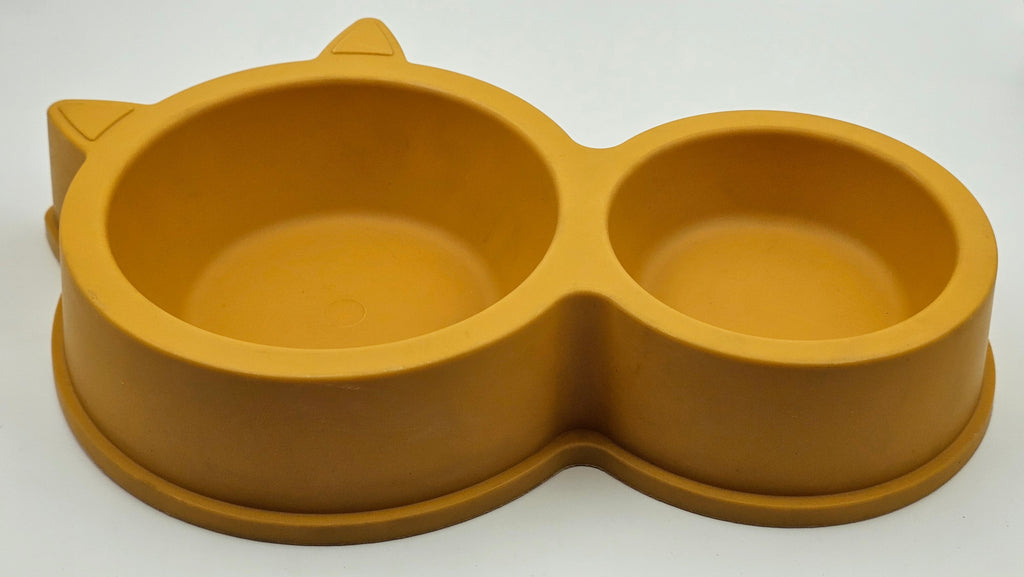 Cute Cat-Ear Dual Pet Bowl – Food & Water Feeder for Cats and Small Dogs