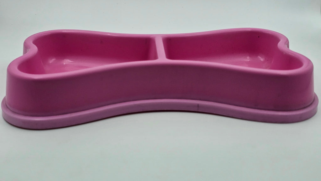 Dual Section Bone-Shaped Pet Bowl