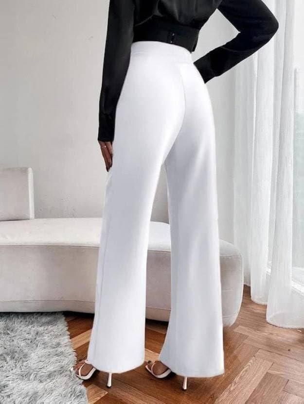 Women's Nontransparent Fabric Classic-Stylish Pant Pack of 2 (Black & White)